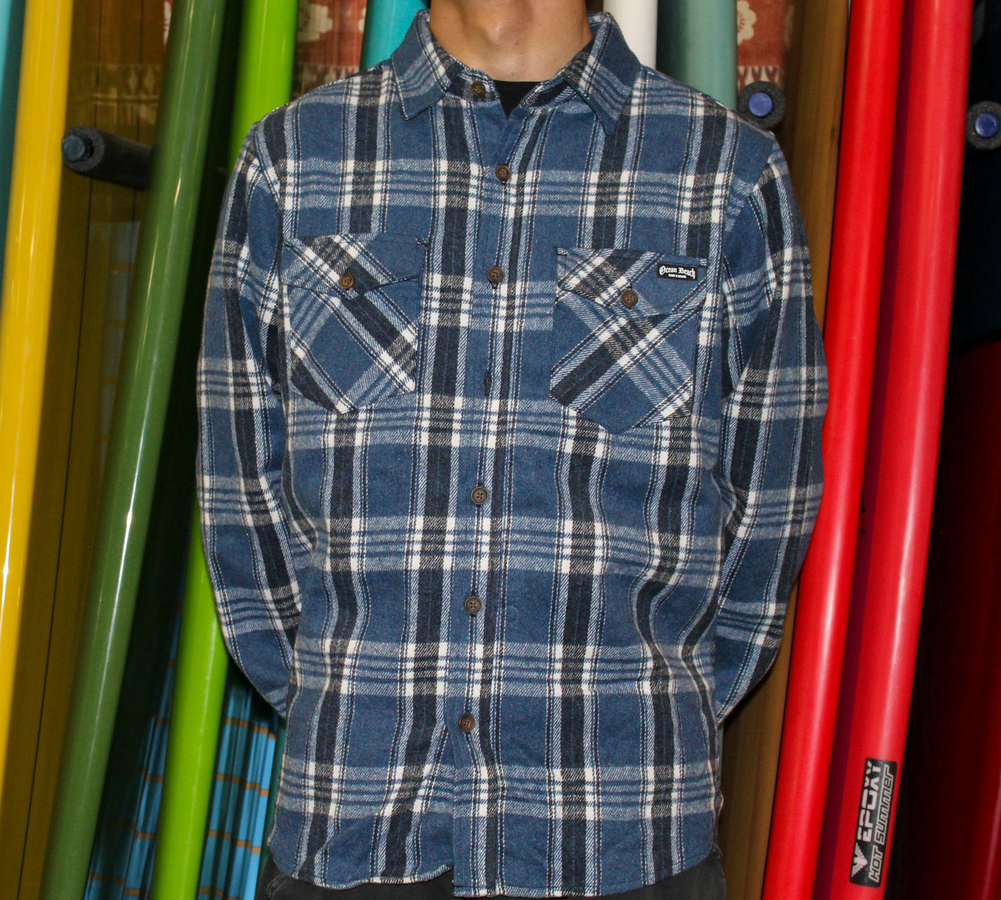 ACT A Heavy Flannel Shirt Blu/Nvy